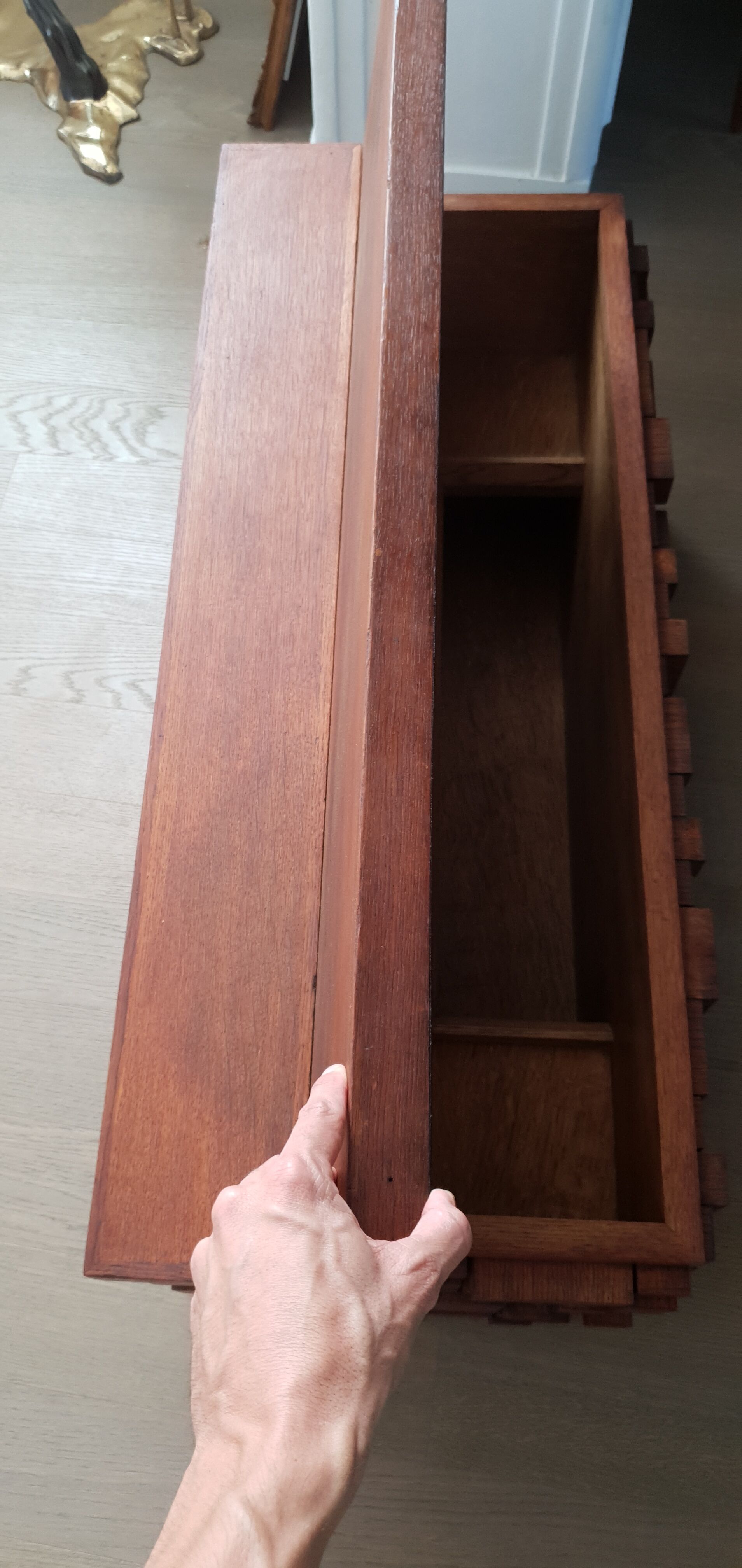 Solid oak bar chest paul evans style