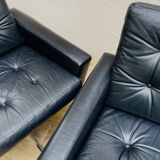 Vintage armchair in upholstered leather germany 70s