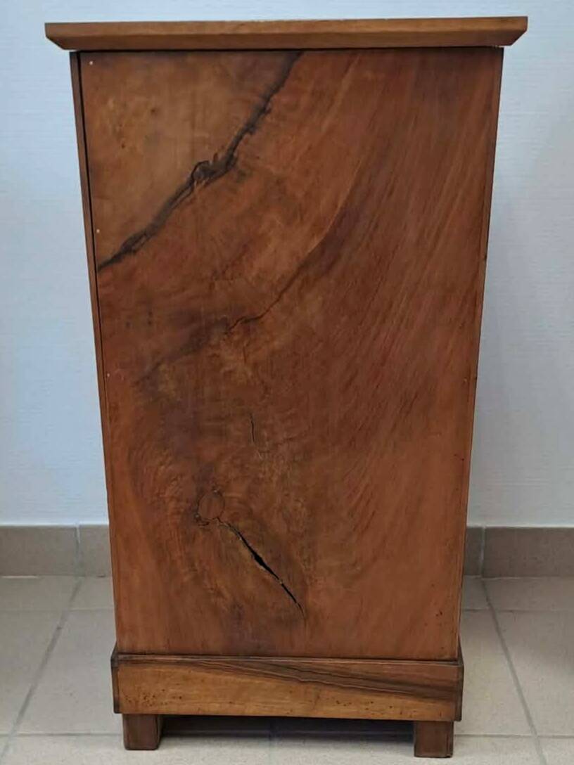 Empire-style bedside table in walnut