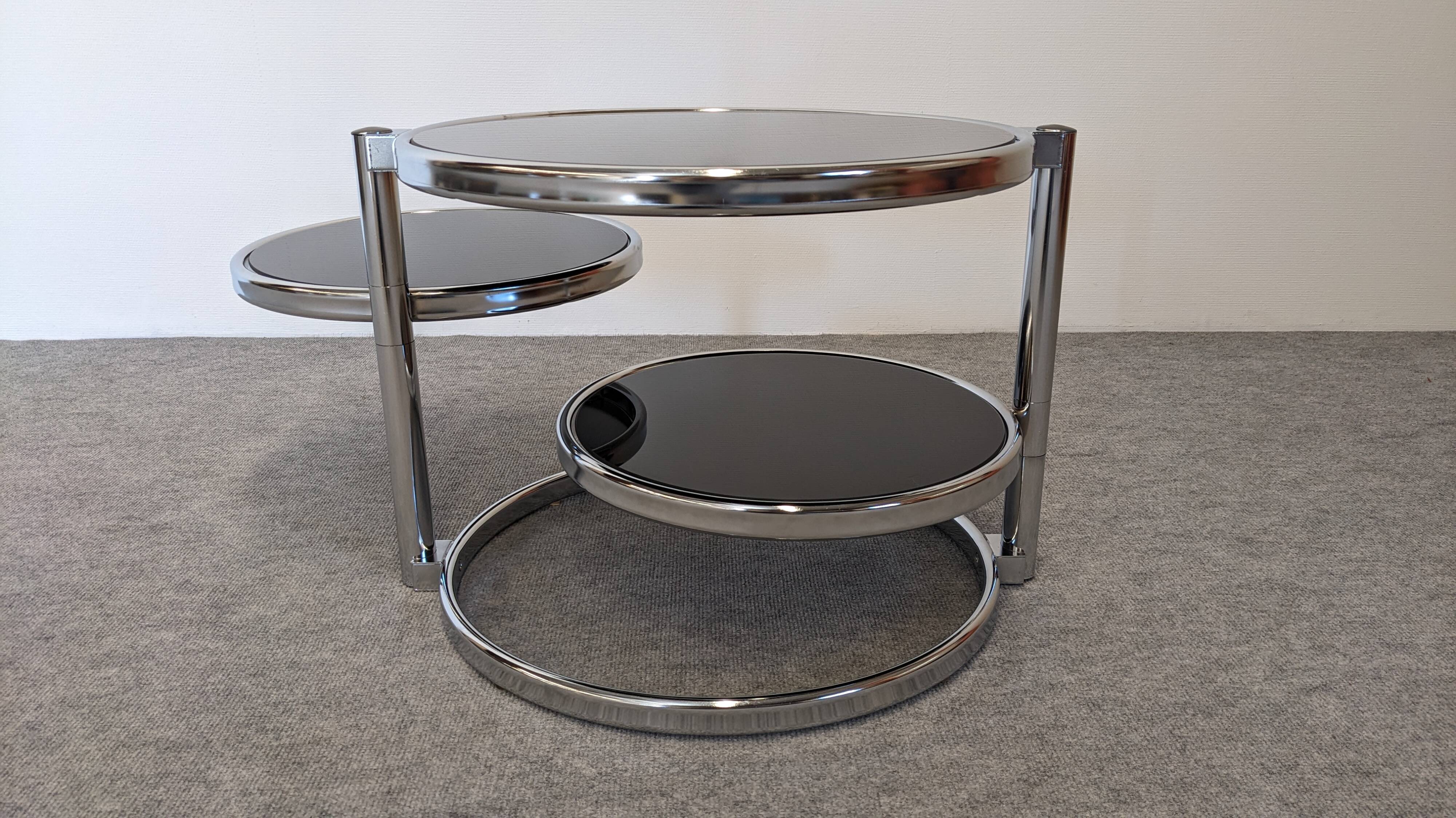 Space Age 3-tier coffee table by Leitmotiv-Swivel, Netherlands circa 1970