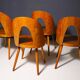 Fully renovated beech wood dining chairs, Czechoslovakia, set of 4