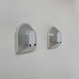 Pair of Tesi wall lights by Roberto Fiorato, Prisma, frosted glass Italy 1980