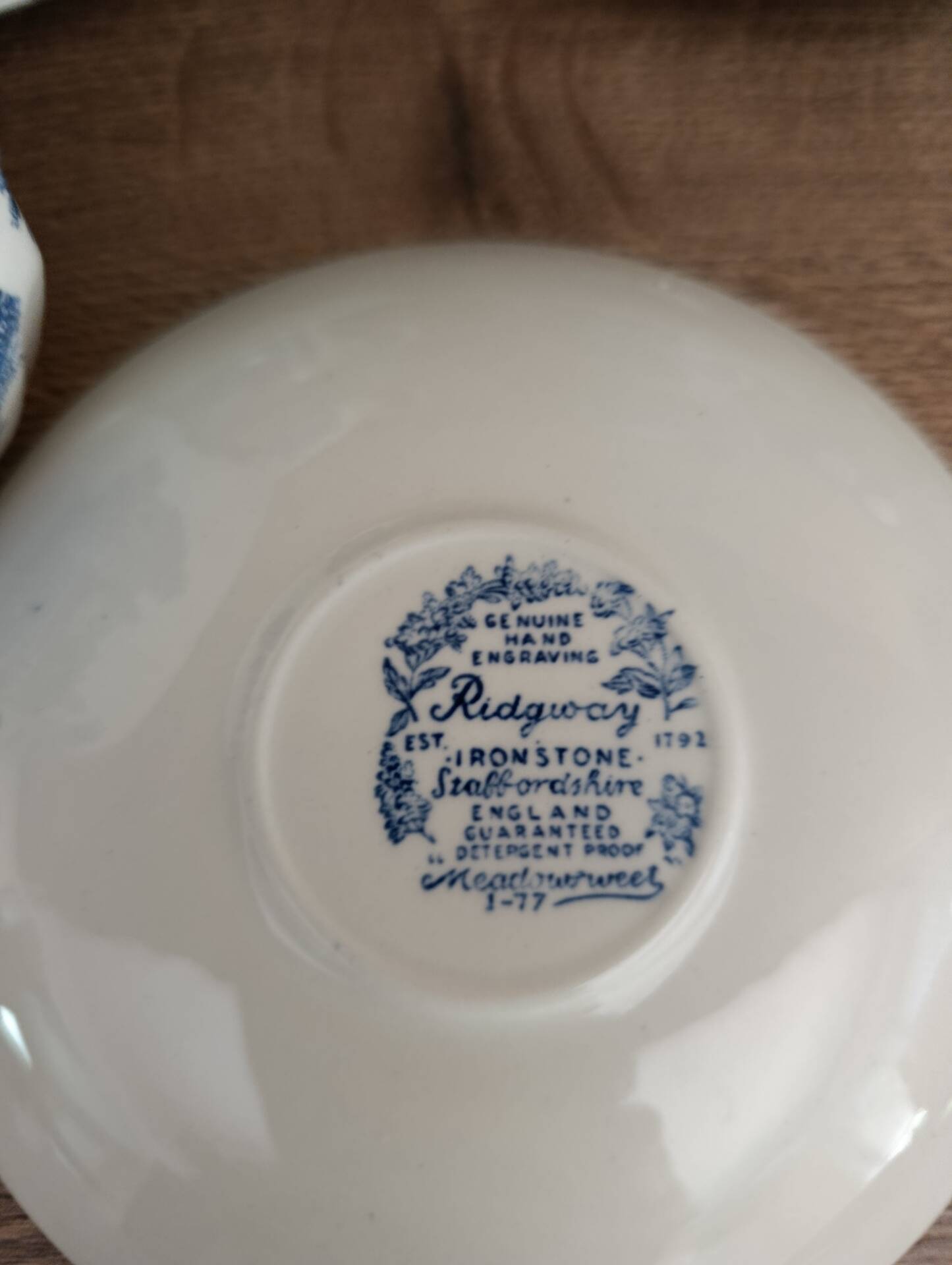 cup and its saucer English blue earthenware | Ridgway Staffordshire