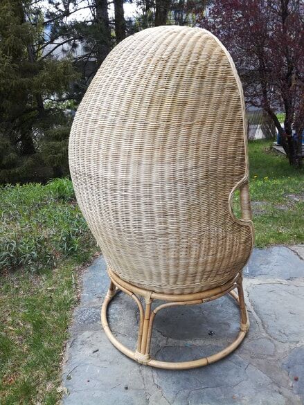 Cocoon armchair in rattan