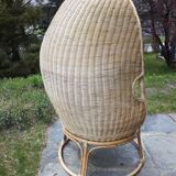 Cocoon armchair in rattan