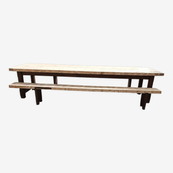 Fir farmhouse table with bench 3m42