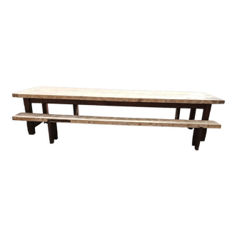 Fir farmhouse table with bench 3m42