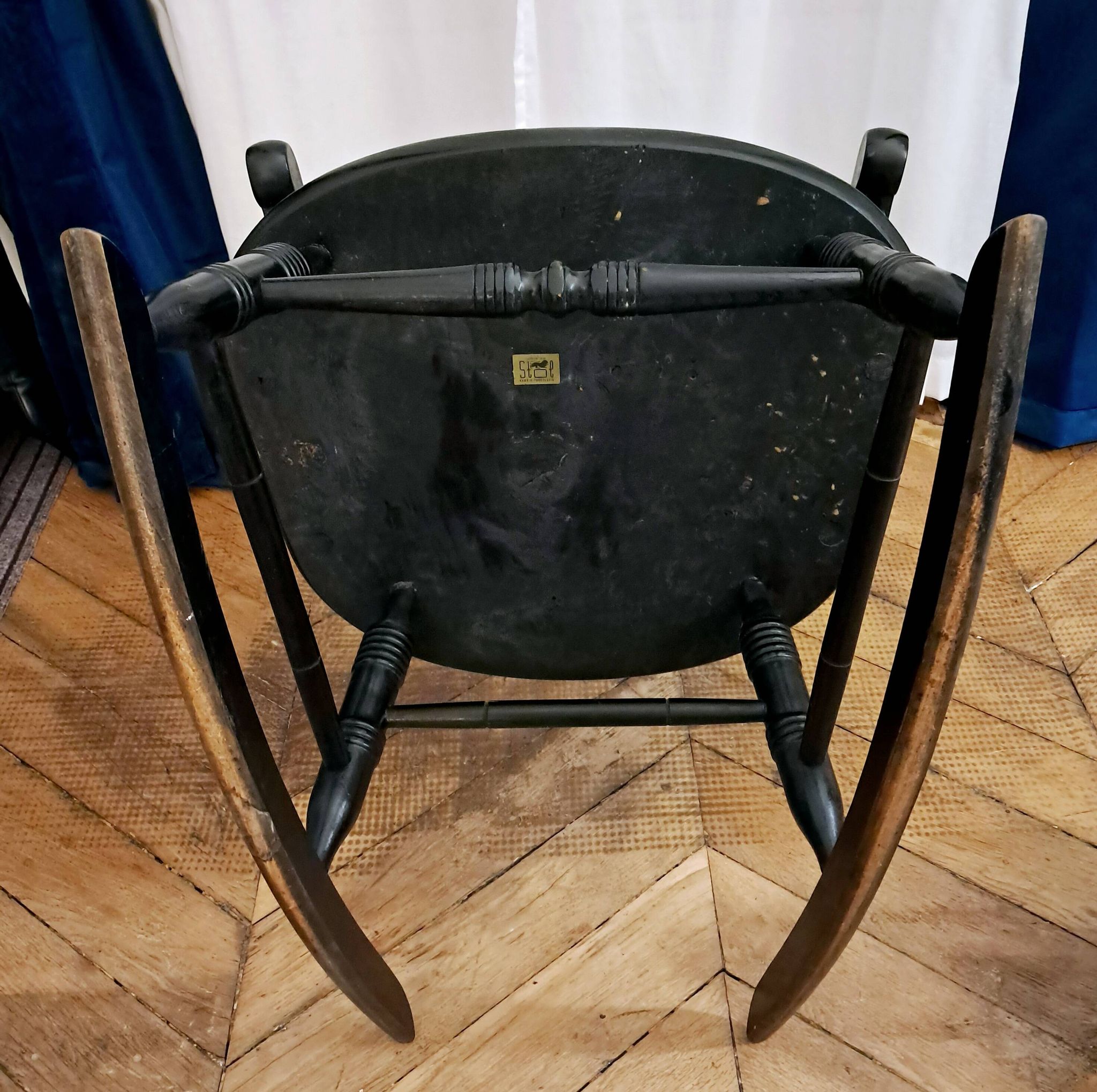 Black rocking chair/rocking seat Stol Kamnik Yugoslavia. 1960s