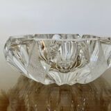 Impressive Bohemian crystal ashtray, crafted and engraved, 1950s.