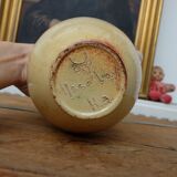 Cruche ou pichet signé Accolay H.a tête de taureau