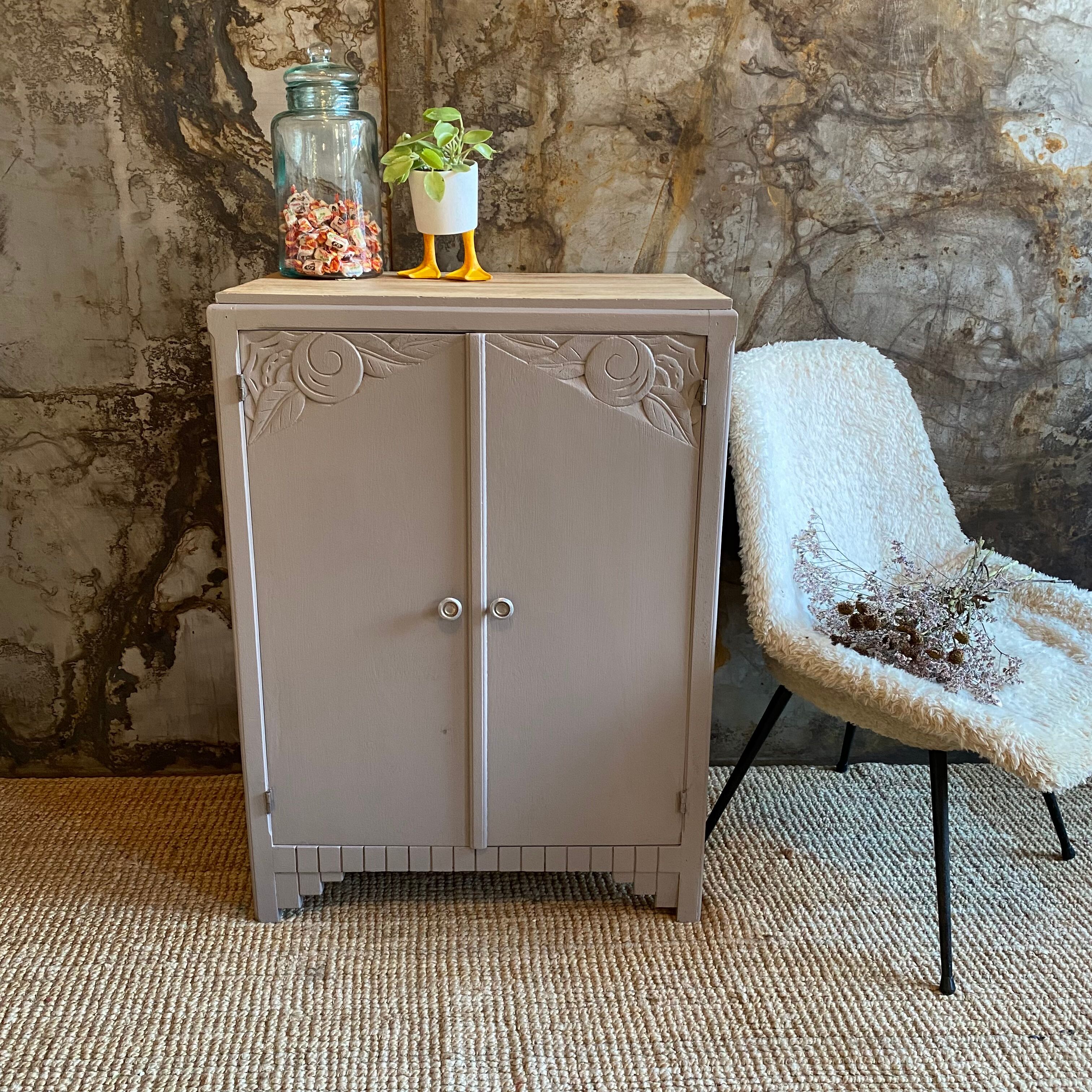 Buffet 50s raw wood & ice brown