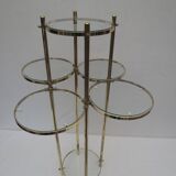 table, end table in gold metal and glass