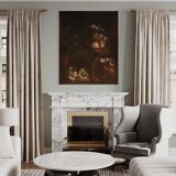 Peinture italienne antique nature morte aux fleurs du XVIIIe siècle