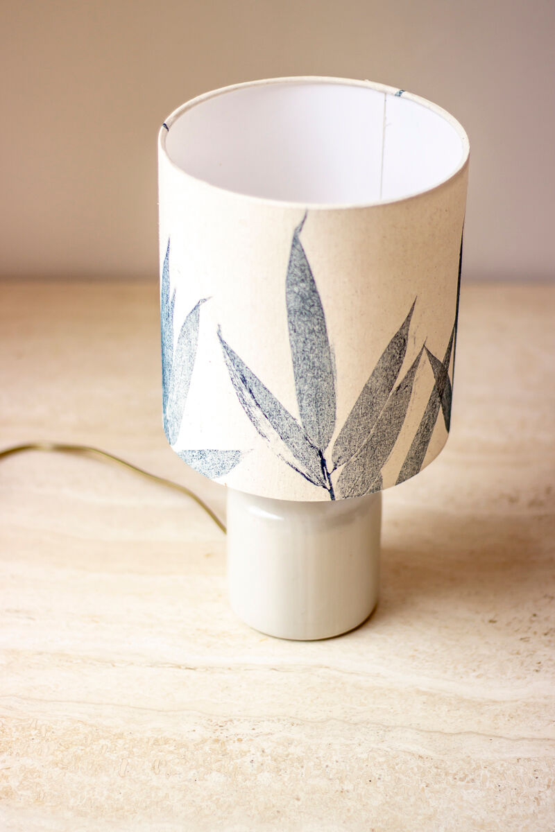 Mustard pot lamp and lampshade plant printing bamboo pattern