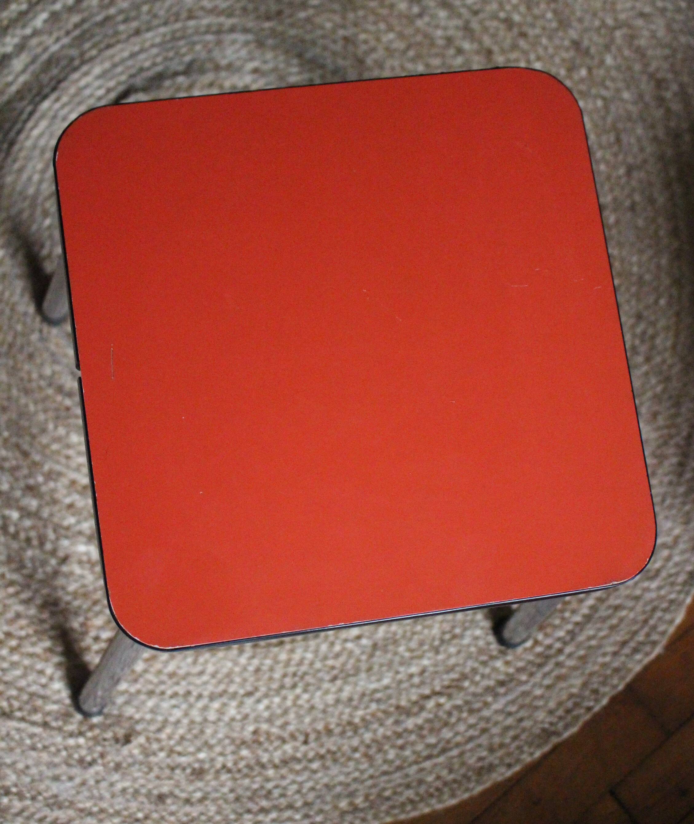 Vintage red formica stool