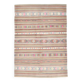 Grand Kilim Vintage en Couleurs Soft, Pièce Unique au Charme Bohème
