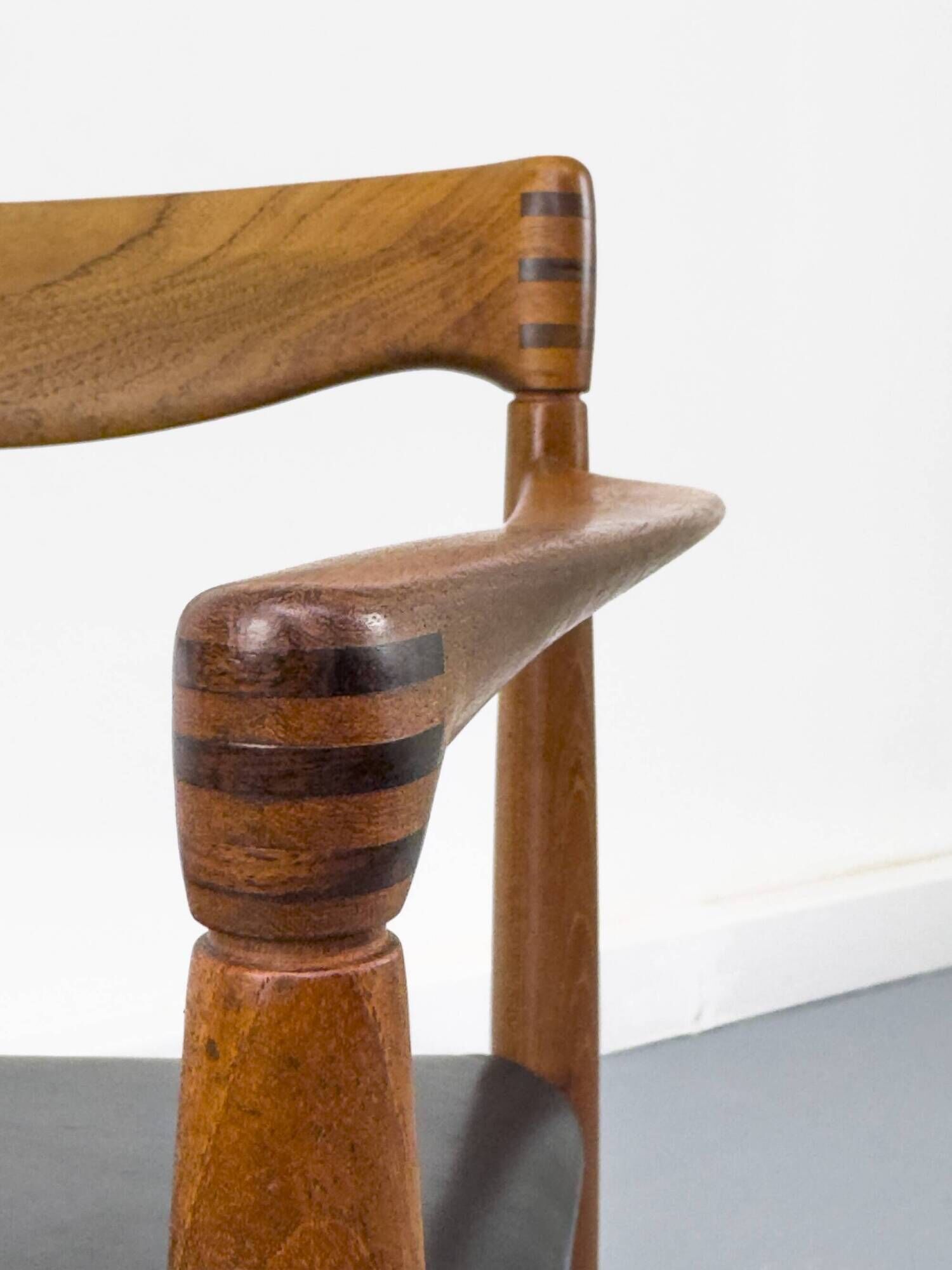 Teak and Leather Armchair by H. W. Klein for Bramin, 1960s