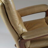 Leather lounge chair by André Vandenbeuck