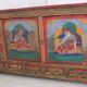 Hand-painted Nepalese Buddha sideboard with storage in the 70s
