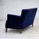 1960s, Danish 2-seater sofa. dark blue furniture velour.