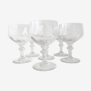 Set of 6 crystal glasses for wine or champagne