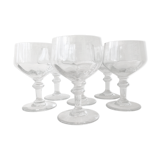 Set of 6 crystal glasses for wine or champagne