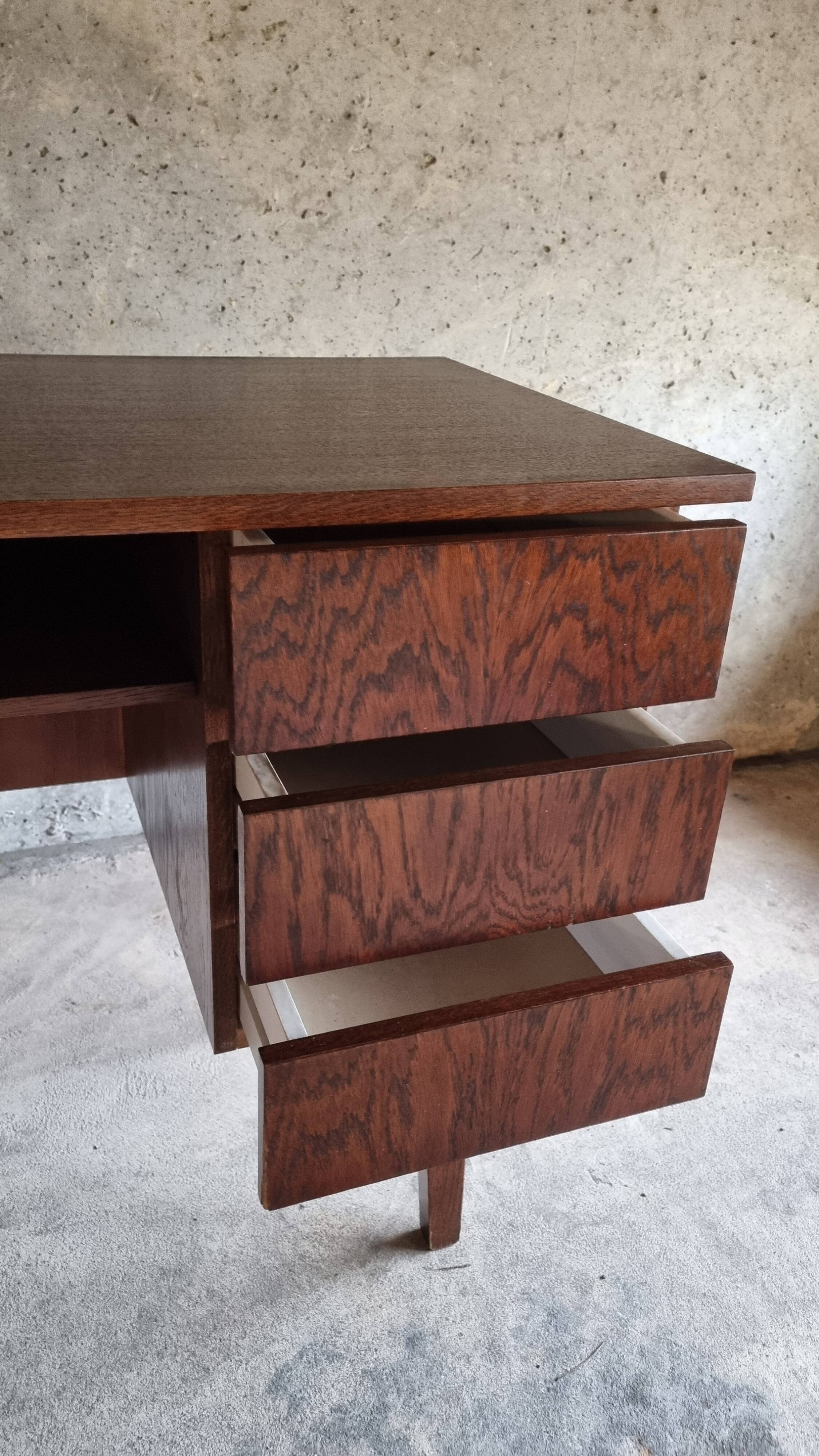 Bureau en placage de palissandre vintage