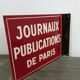 PARIS Newspapers Plaque
