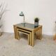 Tables gigognes laiton doré vintage 1970