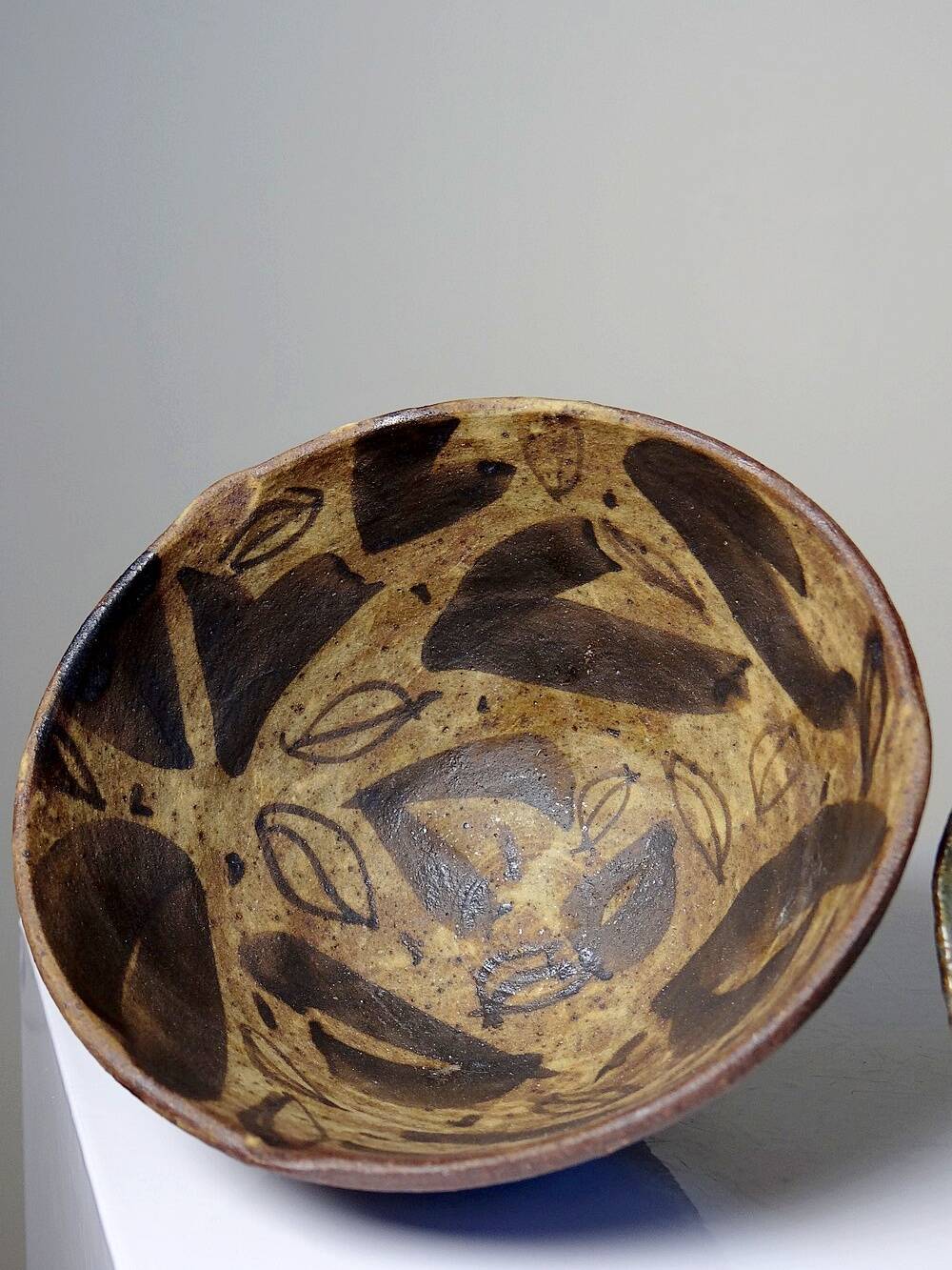 Pair of mismatched vintage "Wabi-Sabi" handcrafted ceramic/stoneware bowls