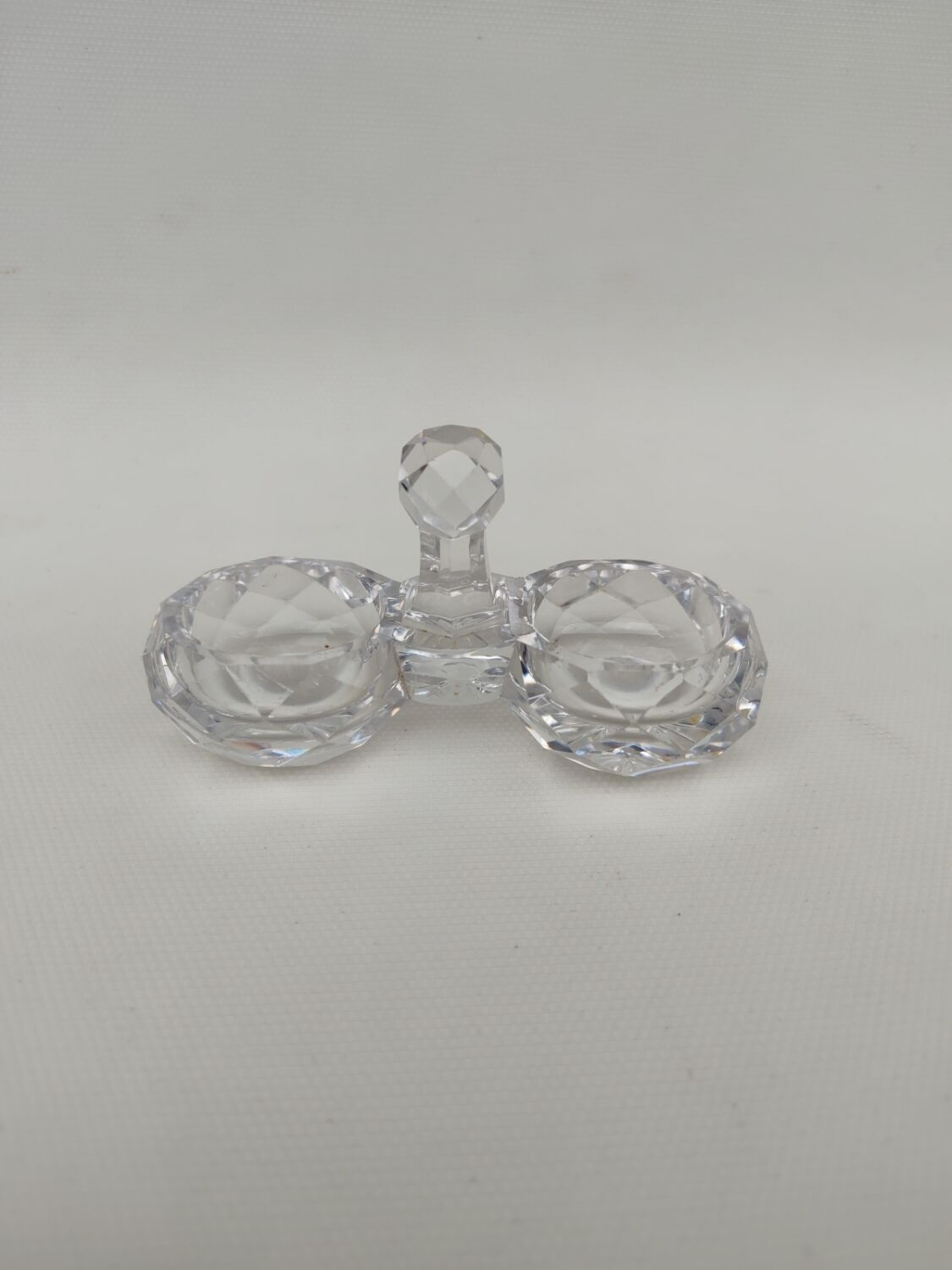 Double crystal salt cellars from Baccarat, early 20th century.