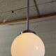 Suspension Art-déco globe opaline - mid. XXeme