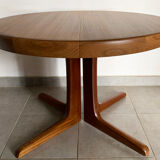 Table scandinave ronde Baumann vintage à pied central étoile extensible