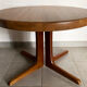 Table scandinave ronde Baumann vintage à pied central étoile extensible