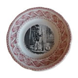 Talking plate with theme Gien N° 1 late nineteenth