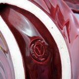 2 red and gold ceramic leaf-shaped bowls - Verceram France - vintage year