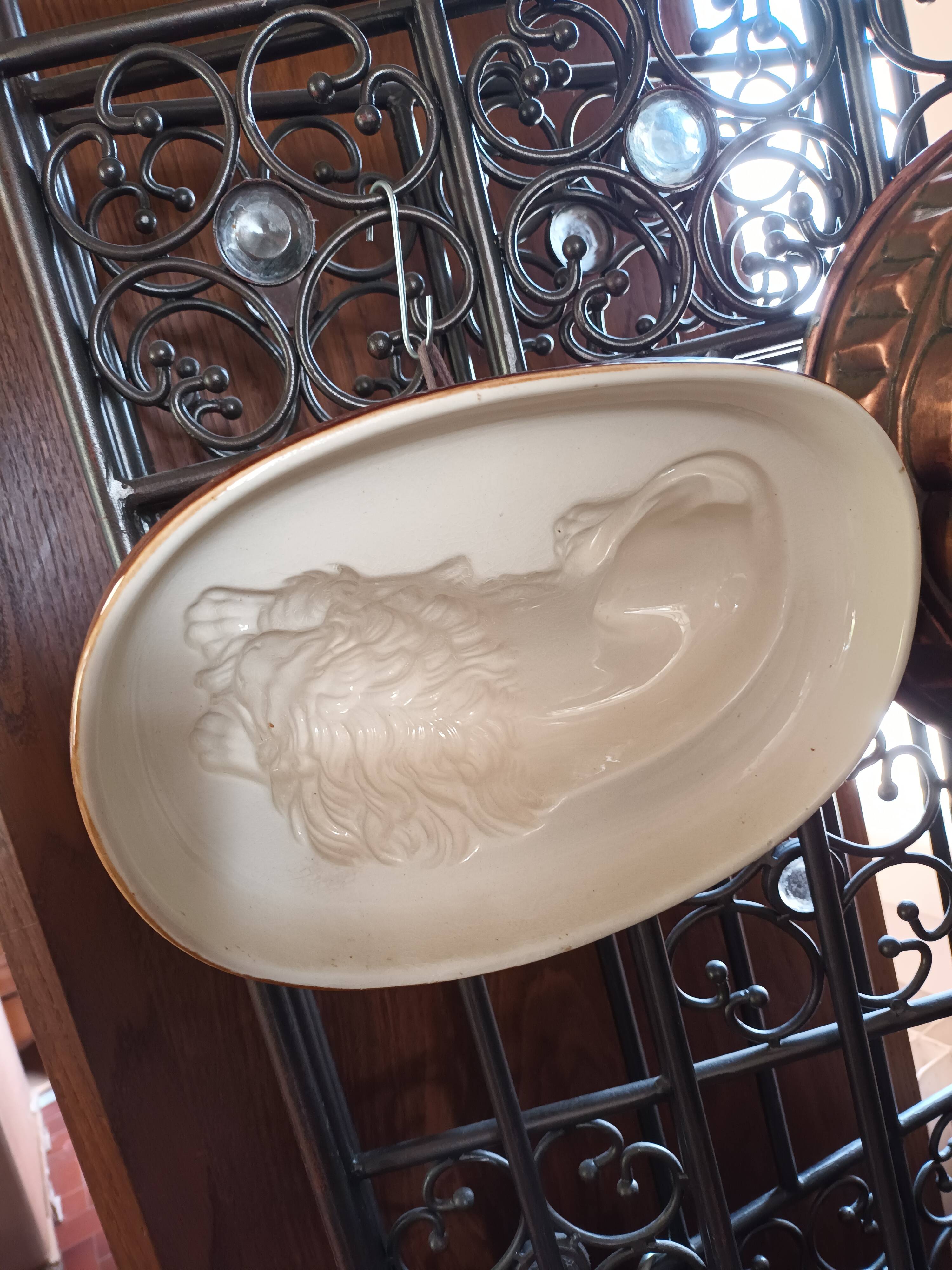Lion earthenware terrine mold
