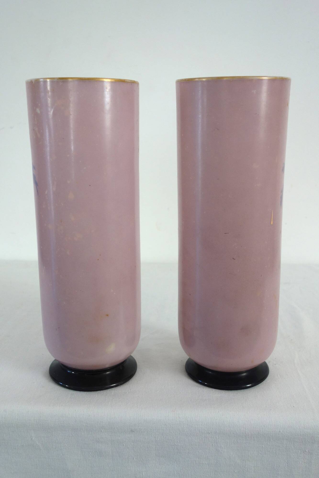 Pair of pink opaline vases from the 1920s