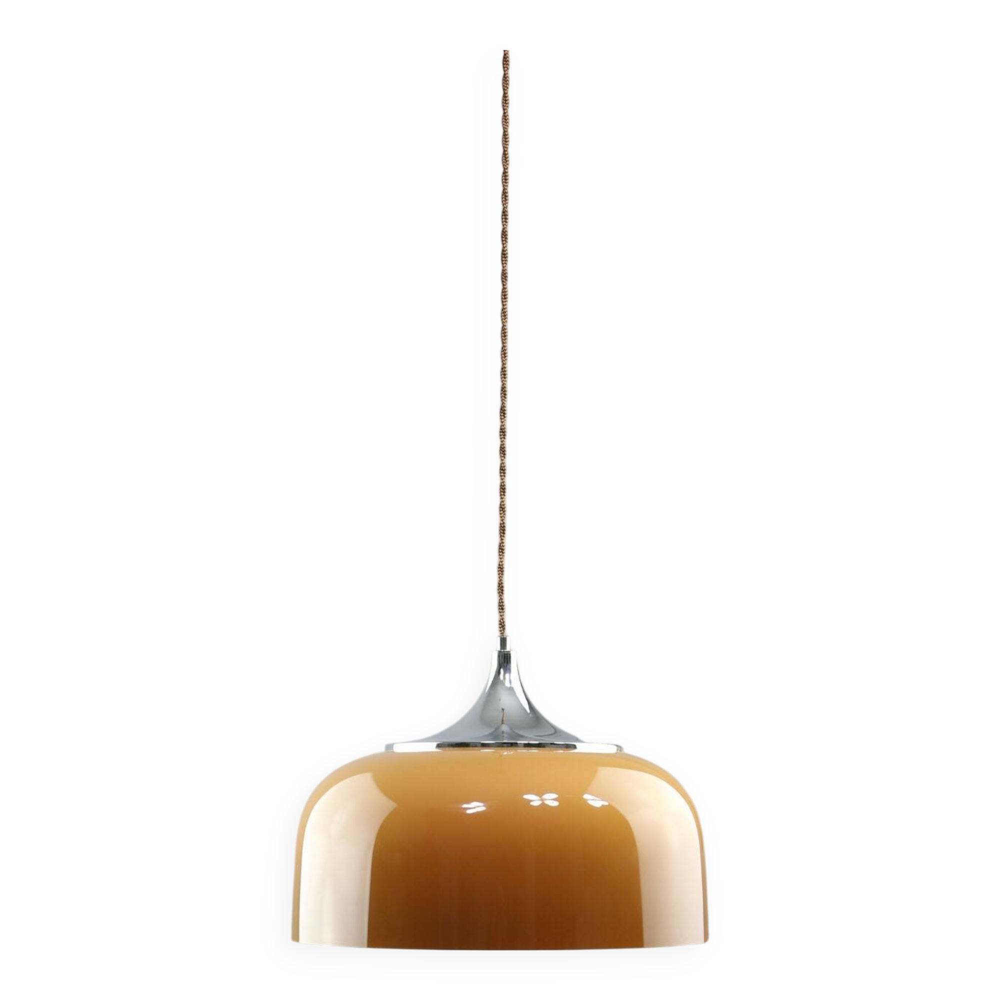 Space Age Brown Pendant Lamp from Guzzini, 1960s