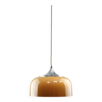 Lampe à suspension marron Space Age de Guzzini, années 1960