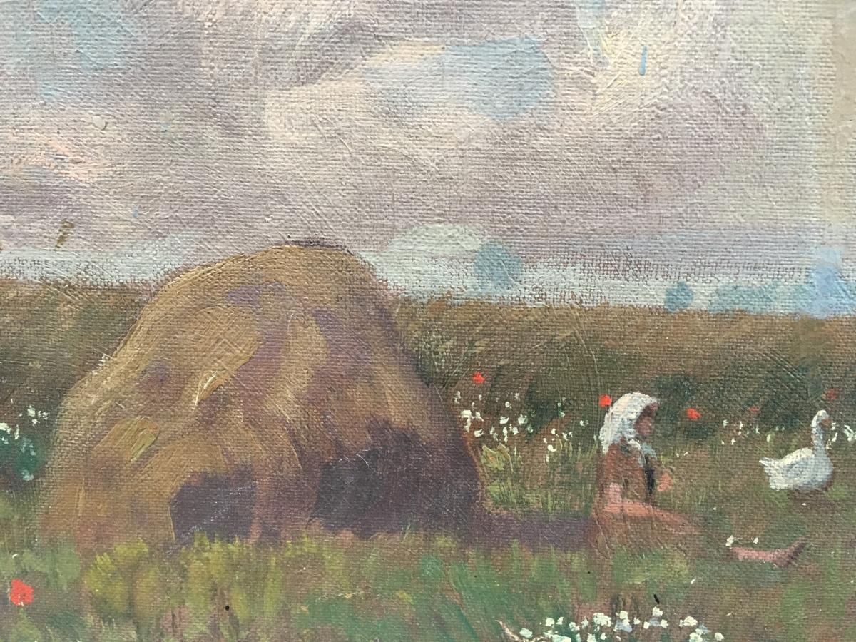 Oil on canvas country scene