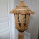 Lampadaire vintage en bambou et rotin
