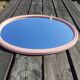 Vintage oval mirror pastel pink font Louis XVI Romantic Shabby style