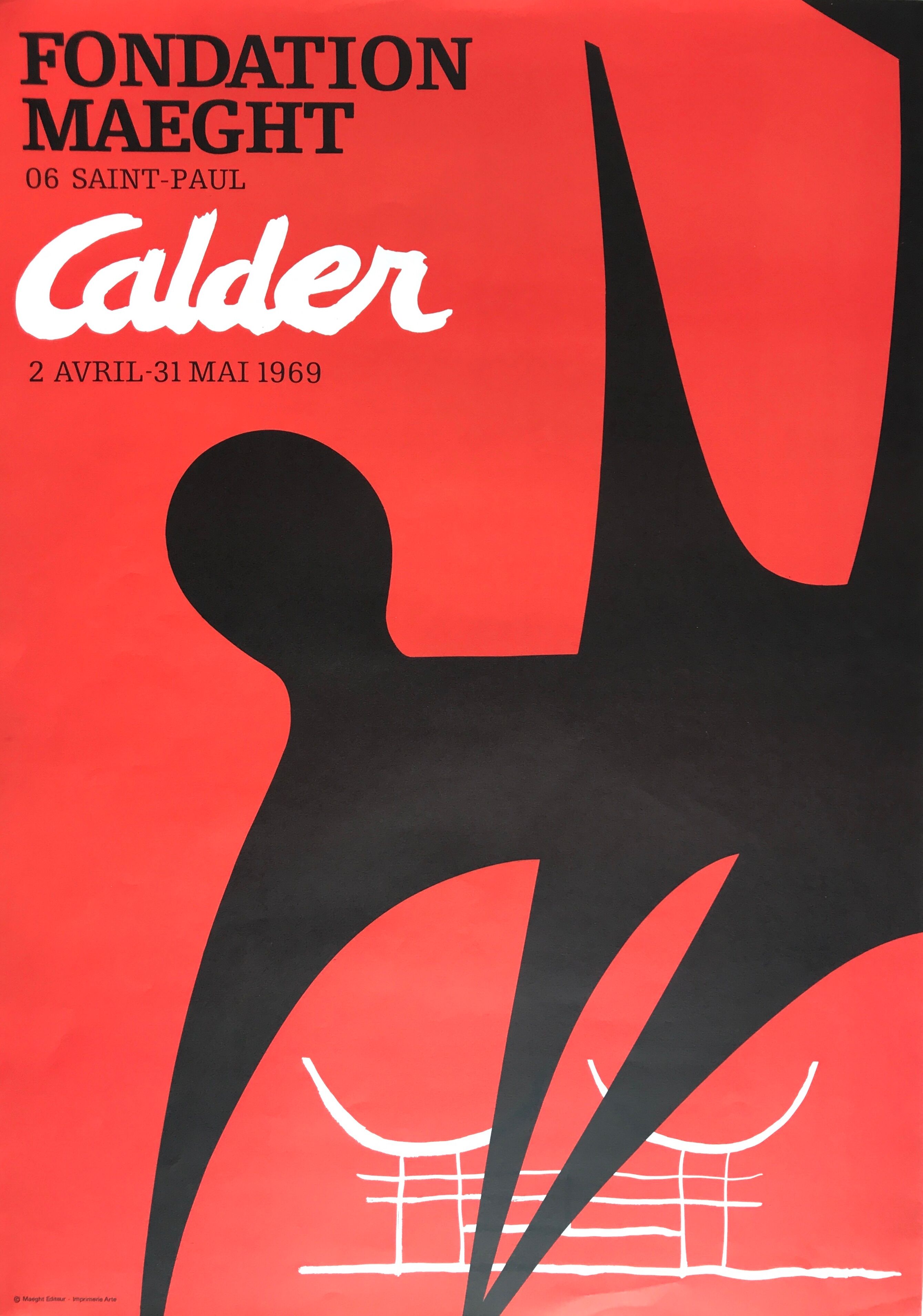 Alexander calder, maeght foundation, 1969. exhibition poster printed in lithography
