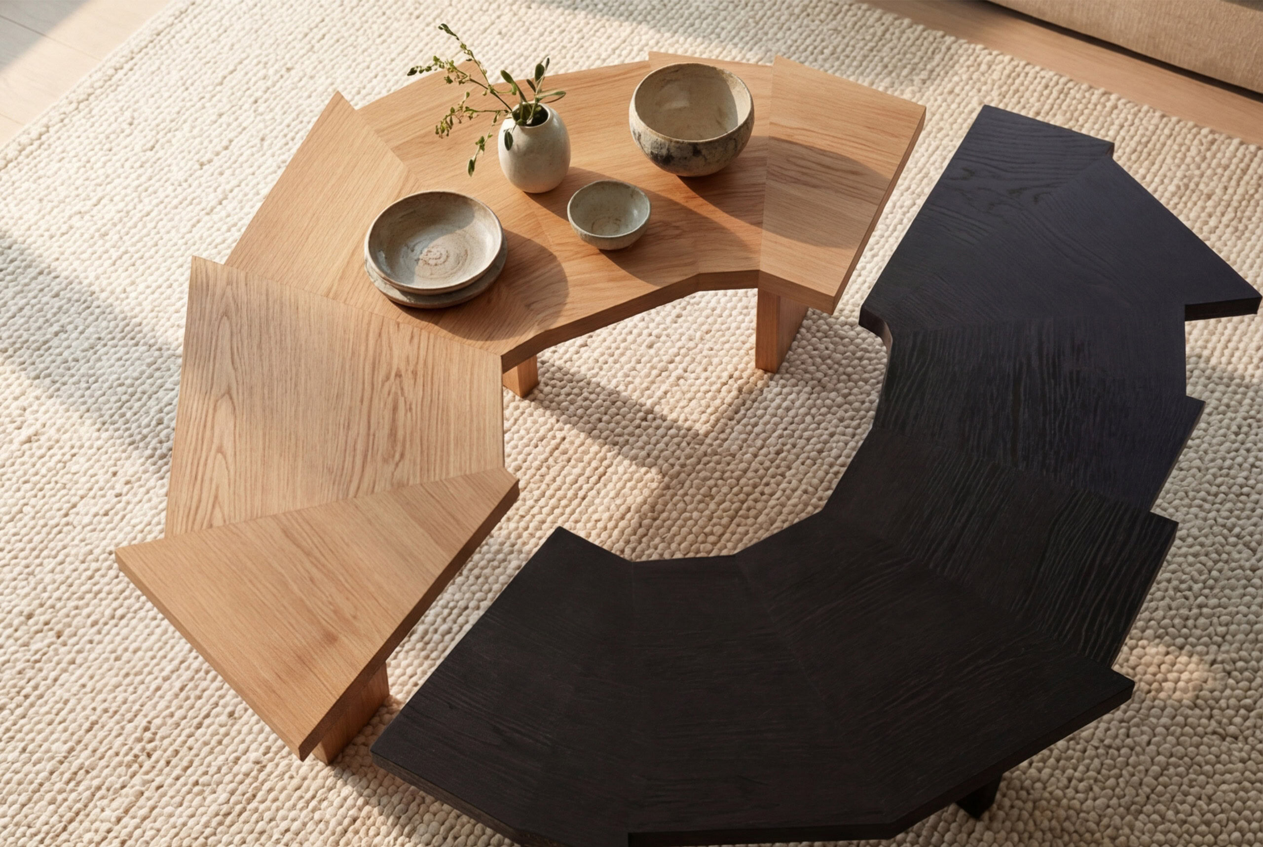 Table basse RAW – DUO, chêne massif