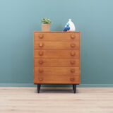 Teak chest of drawers, Danish design, 1970s, made in Denmark