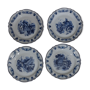 4 assiettes vintage Limoges peintre