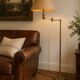Reading lamp, floor lamp, adjustable arm lamp.