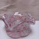 Vide-poche, coupelle en forme de fleur, verre de murano, rose et blanc