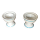 Paire ancien coquetier carlton ware 1976 céramique blanc & bleu vintage